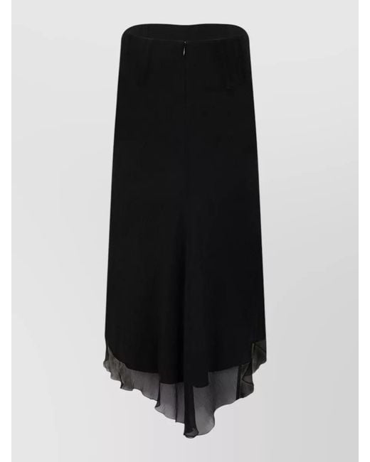Victoria Beckham Black High Waist Wide Leg Midi Skirt