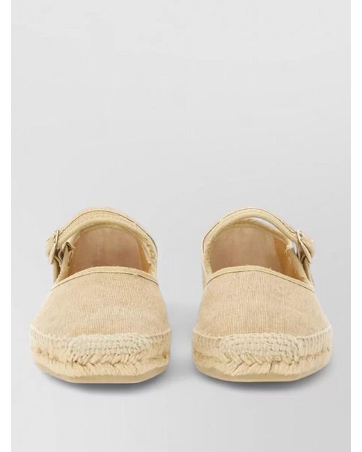 Castaner Natural Padua Espadrilles Square Toe Sole Design