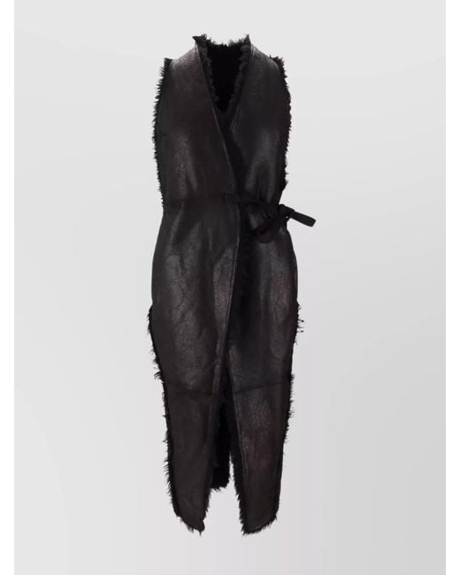 Rick Owens Black Shearling Coat