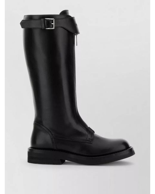 McQueen Black Leather Boots