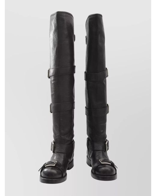 Dolce & Gabbana Black Leather Over-The-Knee Boots