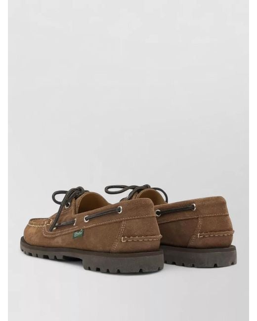 Paraboot Brown Malo Lace Up Loafers Metal Eyelets for men