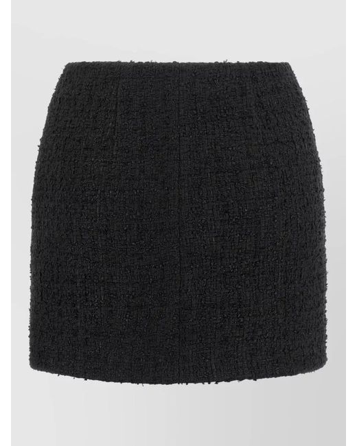 Balmain Black Embossed Button Detail Mini Skirt