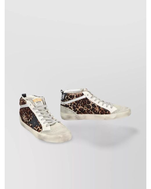Golden Goose Deluxe Brand Multicolor Leather Leopard-Print High-Top Sneakers