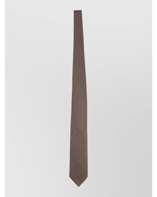 Tom Ford White Slim Textured Pattern Silk Tie for men