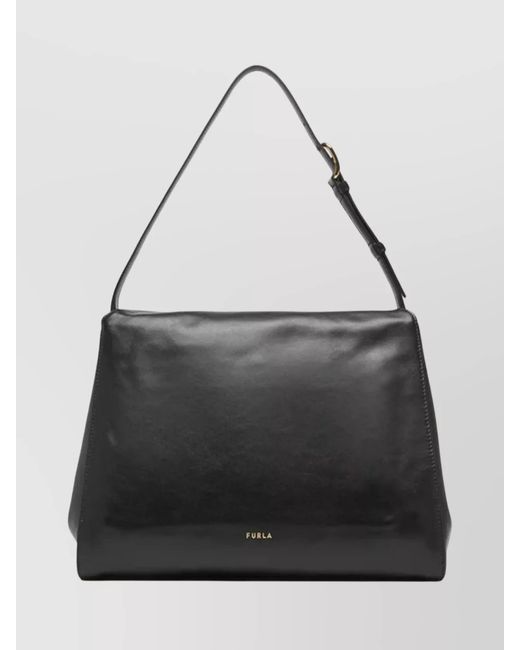 Furla Black Medium Leather Shoulder Bag