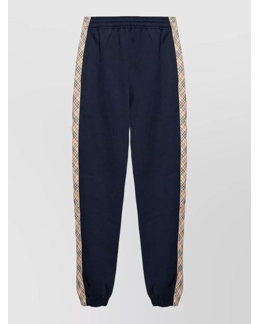 Burberry Blue Cotton Slim-Fit Track Pants for men