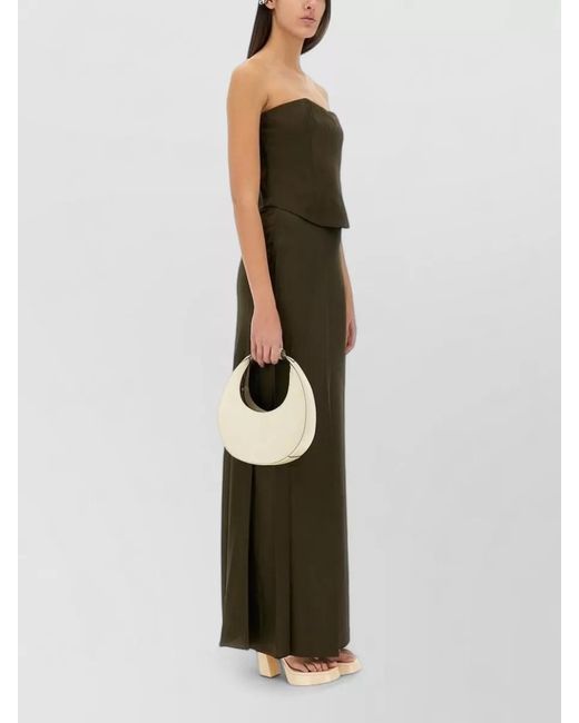 Staud Green Silk Midi Skirt