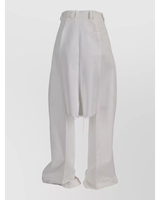 Niccolò Pasqualetti White Brezza Skirt Trousers Japanese Cotton Twill