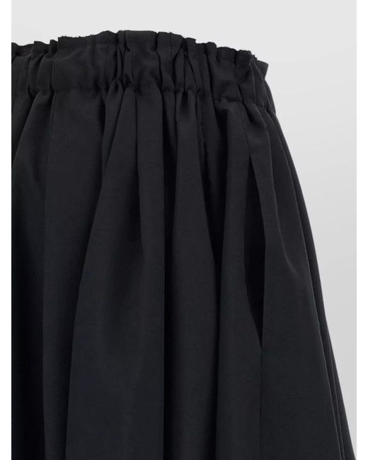 Comme des Garçons Blue Wool Bermuda Skirt Draped Asymmetric Hem