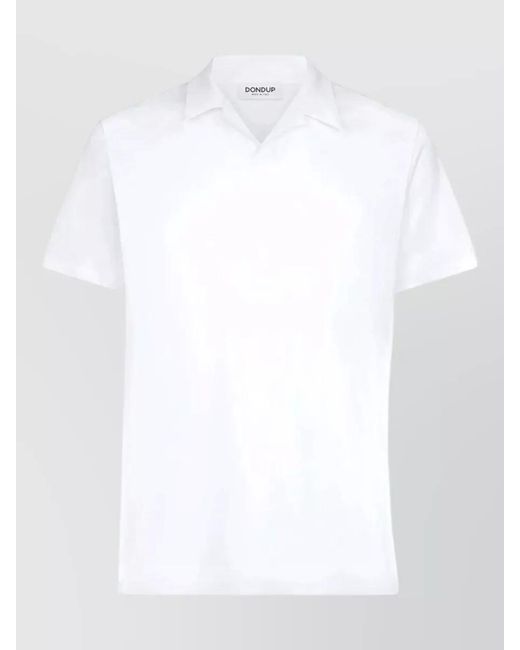 Dondup White Polo Shirt Short Sleeves Side Slits for men