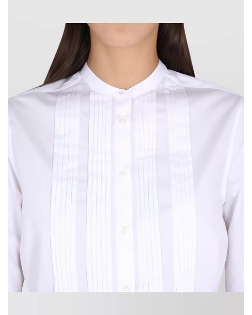 Aspesi White Cotton Mandarin Collar Shirt