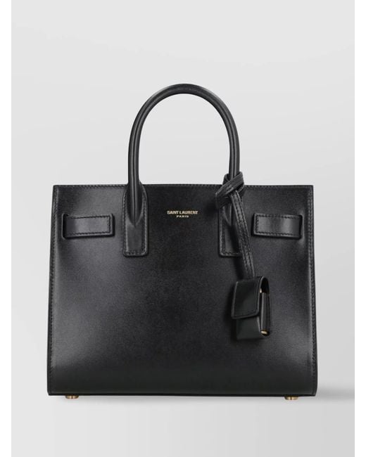 Saint Laurent Black Small Sac De Jour Leather Tote Bag