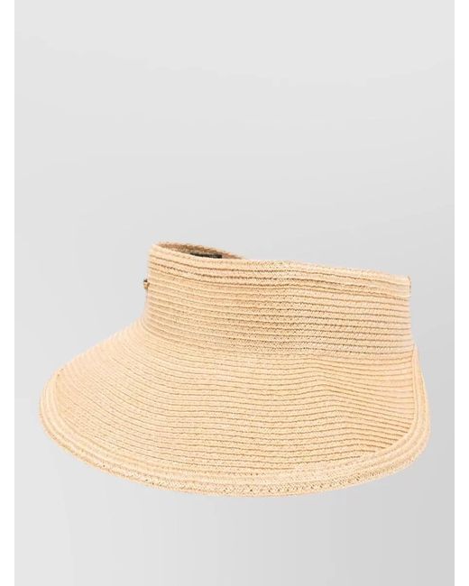 Borsalino Natural Jasmine Visor Hat Wide Brim Strap