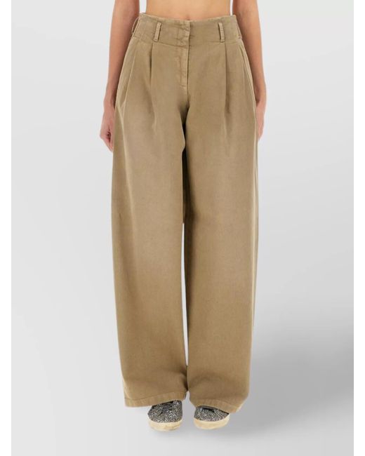 Golden Goose Deluxe Brand Natural Denim Wide-Leg Trousers