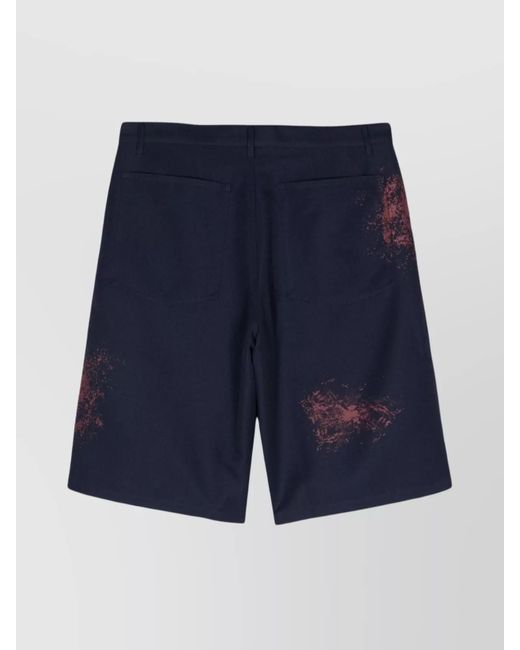 Comme des Garçons Blue Printed Shorts for men