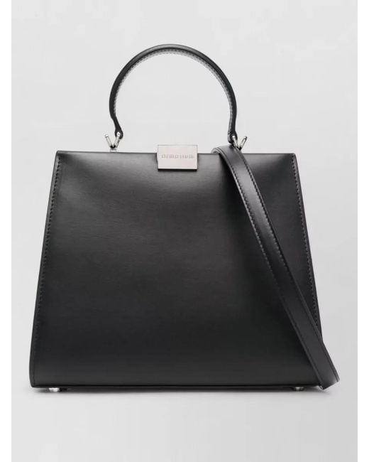 ARMARIUM Black Anna Small Calf Leather Tote Bag