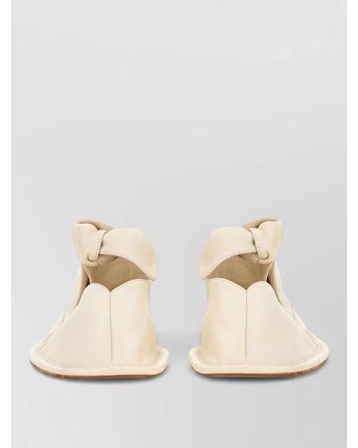 Hereu Natural Loafers Cut Out Design Flat Sole Knot