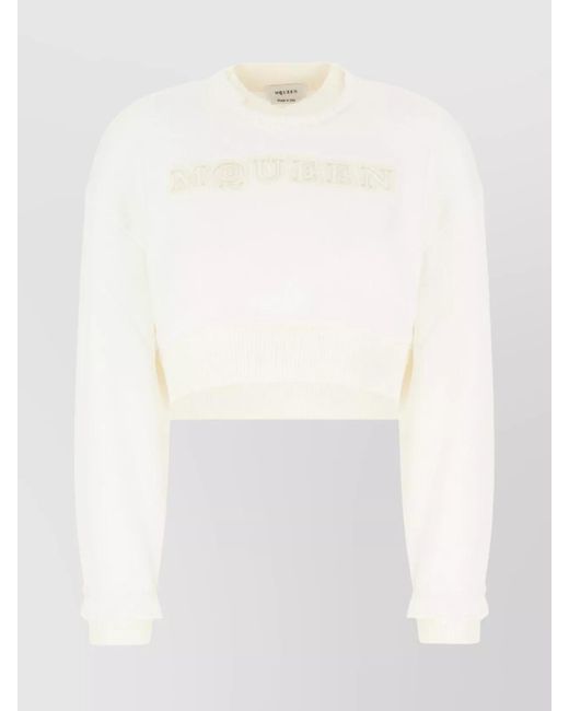 McQueen White Cotton Sweatshirt