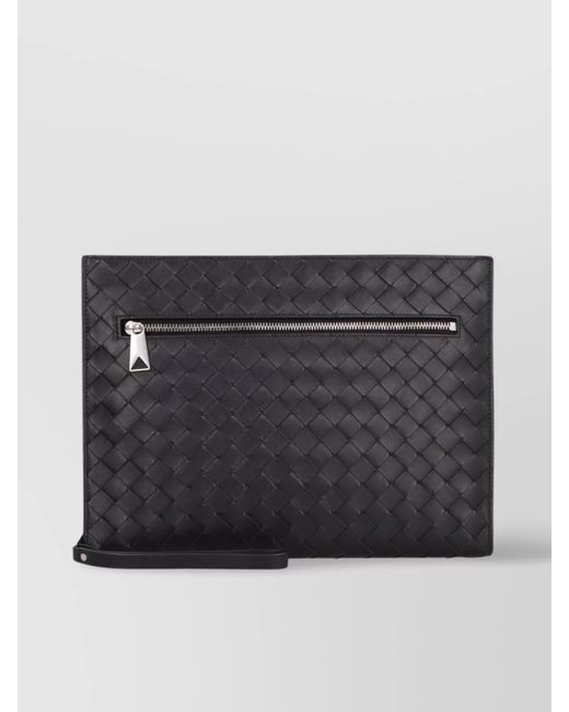 Bottega Veneta Black Intrecciato Vn Document Case for men