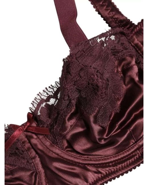 Dolce & Gabbana Purple Silk Underwired Balconette Bra