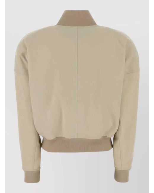 Gucci Natural High Collar Jacket Silk Nylon Blend