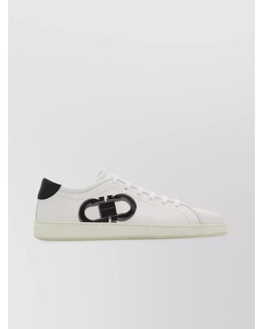 Ferragamo Metallic Gancini Double Sneakers Contrast Heel for men