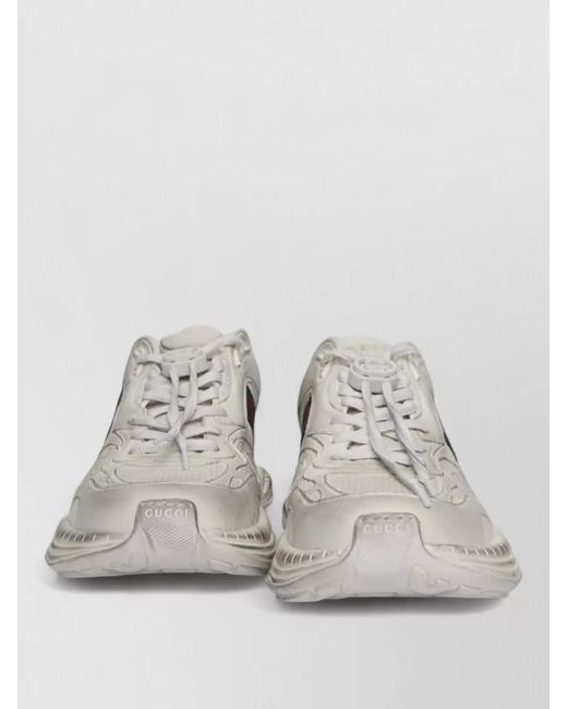 Gucci Gray Leather Low-Top Sneakers for men