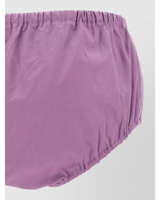 Prada Purple Cotton High-Rise Culotte Shorts