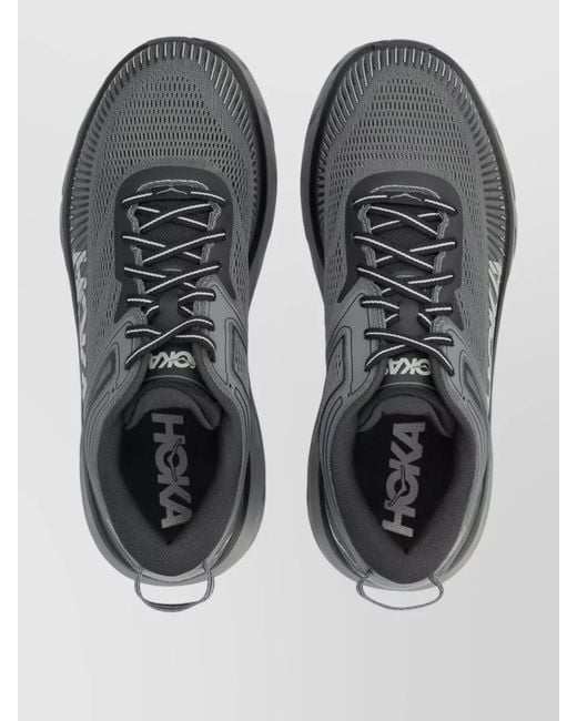 Hoka One One Blue Textile Bondi Lace-Up Sneakers
