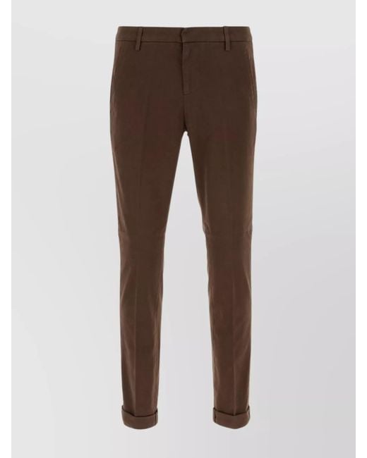Dondup Brown Regular-Fit Straight-Leg Trousers for men