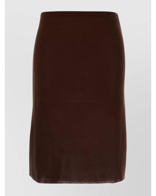 Miu Miu Brown Silk Skirt
