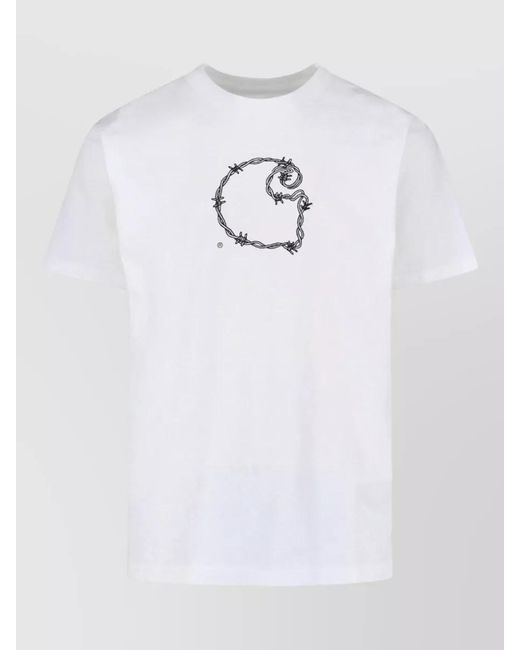 Carhartt White Organic Cotton Logo Print Short-Sleeve T-Shirt for men