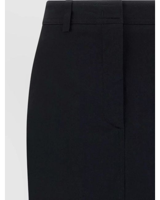 Thelatest Black Donna Skirt Belt Loops Back Pocket