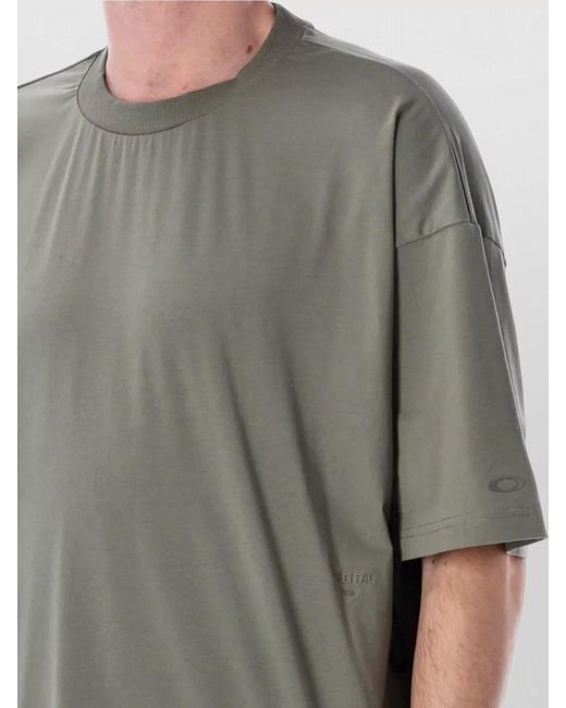 Oakley Gray Stretch Cotton Top Crew Neck Zip Pocket for men