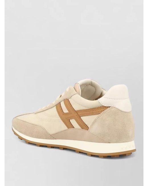 Hogan Natural Low Top Sneakers Contrast Panel Rubber Sole