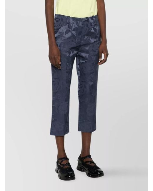 KENZO Blue Straight-Leg Cropped Trousers