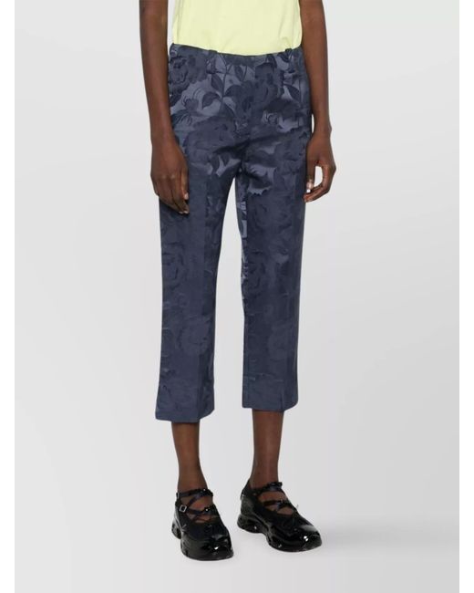 KENZO Blue Straight-Leg Cropped Trousers