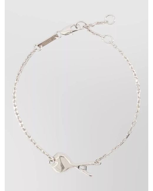 AMI White Hammered Ami De Coeur Thin Metal Bracelet