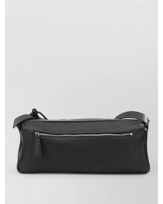 Max Mara Black Medium Leather Cross Body Bag Adjustable Strap