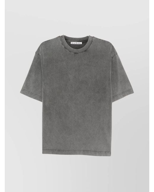Acne Gray Organic Cotton Washed-Effect Short-Sleeve T-Shirt