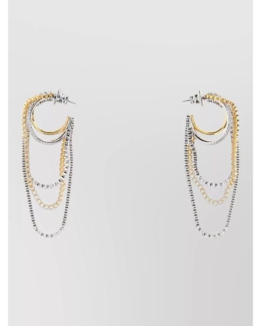 Swarovski White Two-Tone Metal Earrings