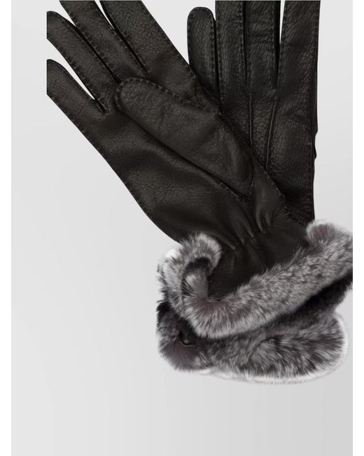 Restelli Black Leather Gloves