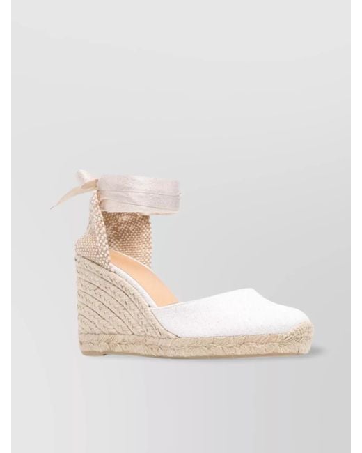Castaner White Carina Wedge Heel Espadrilles