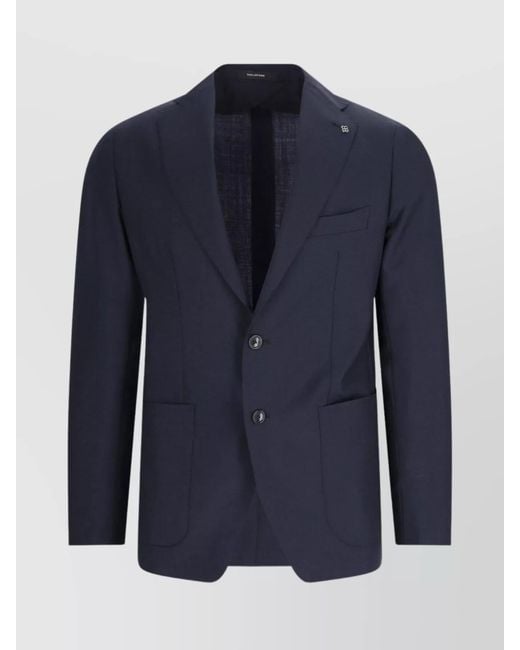 Tagliatore Blue Virgin Wool Mohair Single Breasted Suit for men