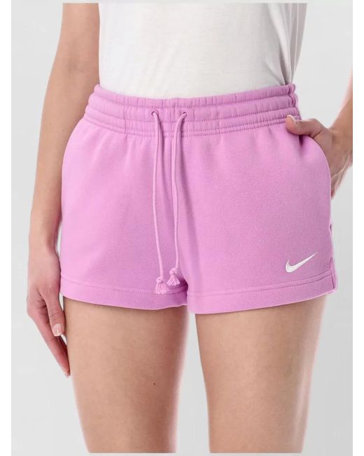 Nike Pink Fleece Regular-Fit Short Shorts