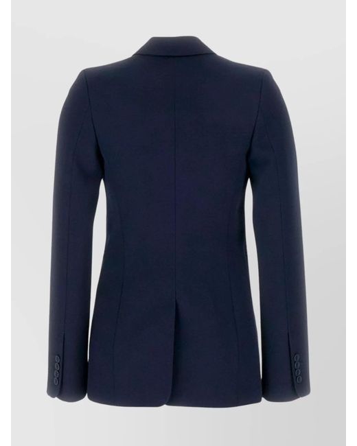 Off-White c/o Virgil Abloh Blue Wool Belted Single-Breasted Blazer