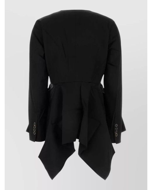 Uma Wang Black Viscose Blend Koney Jacket Buttoned Peplum