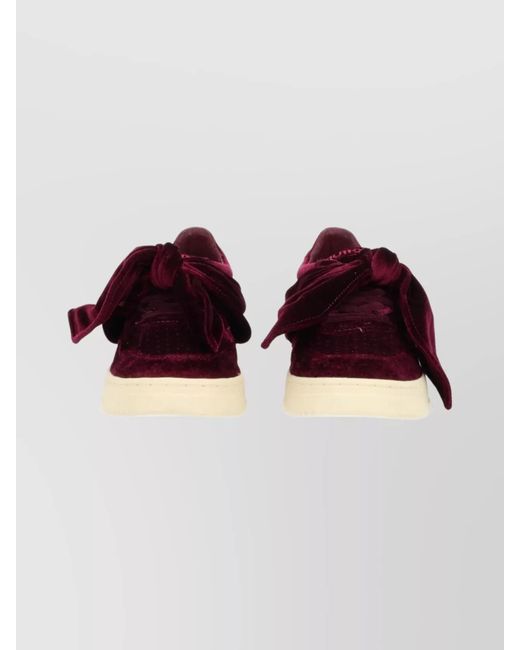 Autry Purple Velvet Low-Top Sneakers