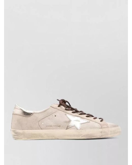 Golden Goose Deluxe Brand Natural Superstar Suede Lace Up Shoes Star Heel for men